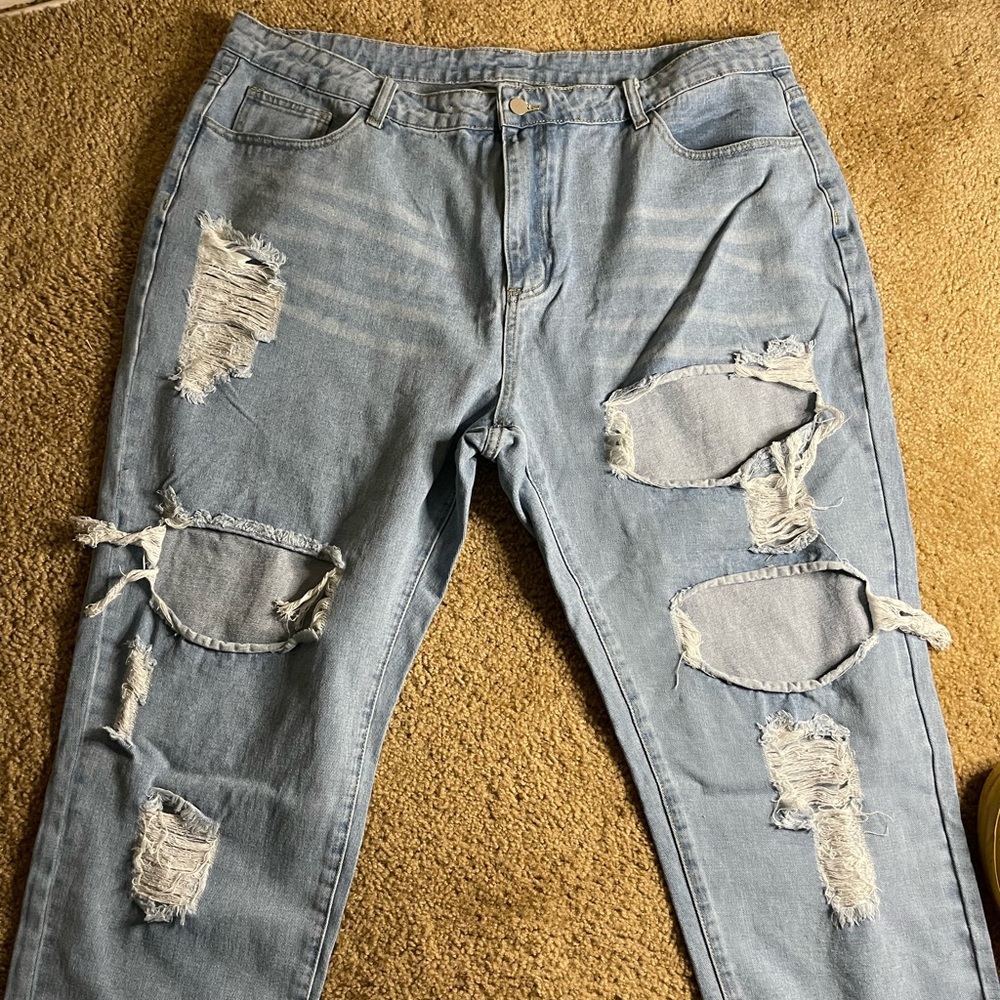 shein distressed plus size womens jeans